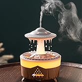 Raindrop Humidifier for Bedroom, 350ml Cool Mist Humidifier with Essential Oil Diffuser, 7 Colors LED Night Light &amp; 4 Timers, Ultrasonic Vaporizer for Home Nursery Office