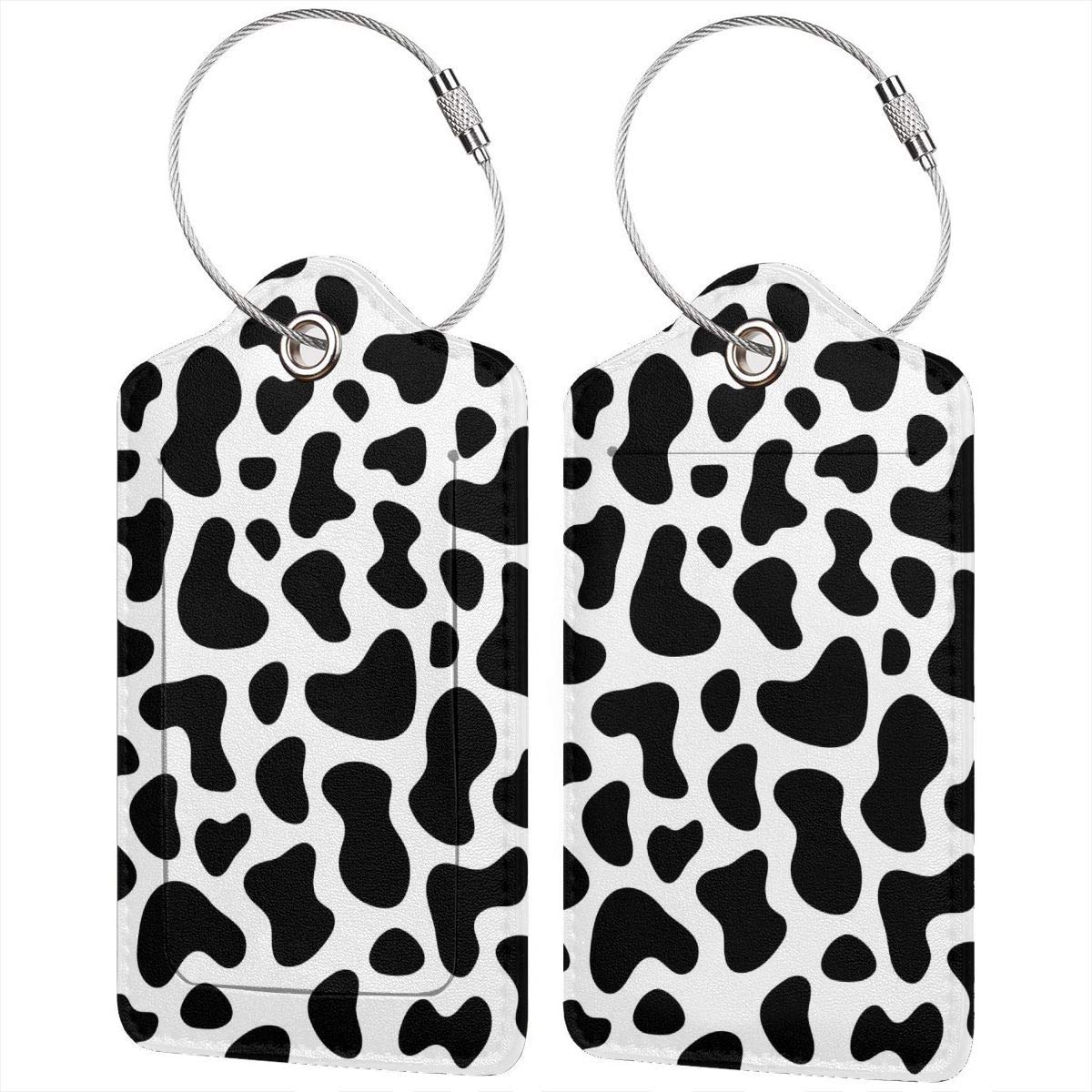 Luggage Tags GoldK Cow Print Leather Luggage Tags Baggage Bag ...