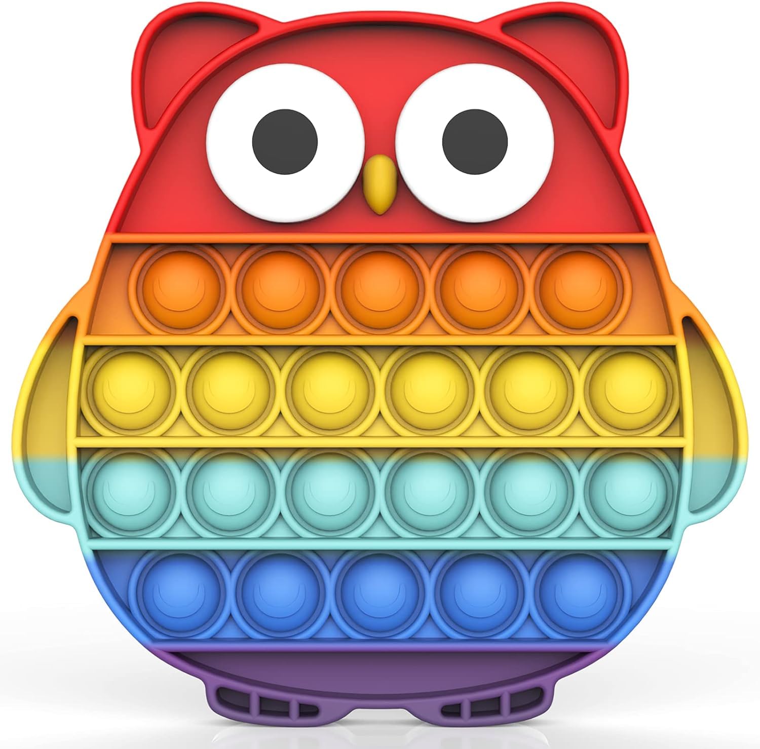Bdwing Push and Pop Bubble Sensory Fidget Toy, Silicone Sensory Fidget Toy For Kids And Adults, Anxiety Relief Finger Toys, Autism for ADHD Squeeze Toys (RAINBOW-OWL) — image 1