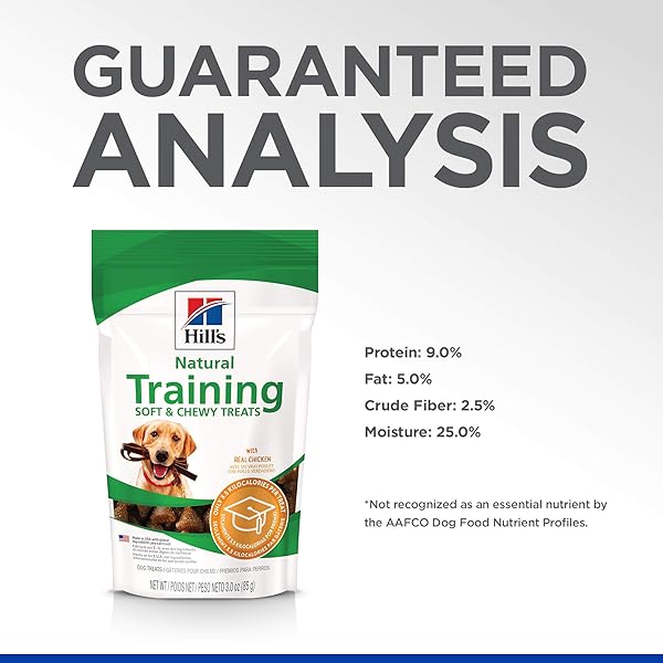 HILL’S NATURAL TRAINING SOFT & CHEWY TREATS, ALL LIFE STAGES, GREAT TASTE, DOG TREATS, CHICKEN, 3 OZ BAG