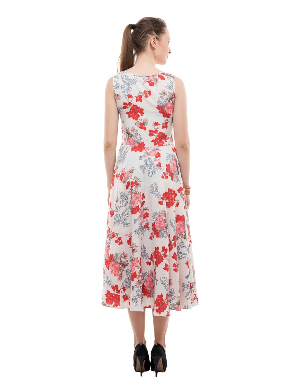 karmic vision women's multi-coloured fit & flare maxi dress