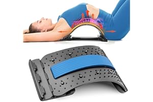 ENNSOO Back Stretcher for Lower Backs Pain Relief, Posture Corrector for Women 4 Level Adjustable Lumbar, Back Cracking Device, Backs Massager for Scoliosis, Spine Decompression-Blue