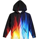 Hgvoetty Unisex Boys Girls Hoodies 3D Printed Hooded Sweatshirts for Kids Pullovers with Pockets 6-15 Years