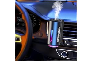 Stewerom Smart Car Air Freshener, 3 Levels of Adjustable Intensity, Aroma Rechargeable Aroma Diffuser, Including 3 Bottles of 10ml Perfume, Adjustable Aroma Diffuser, 220mAh Built-in，car Rechargeable