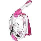 Phantom Aquatics Original Full Face Snorkel Mask- Advanced Safety Breathing System Allows More Fresh Air While Snorkeling -180 Panoramic Viewing Anti Fog Anti Leak Foldable Snorkeling Mask