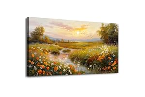 ERQINHUA Large Canvas Wall Decor For Living Room Wall Aat For Bedroom Flower landscape Watercolour Painting Office Farmhouse Mural Countryside Sunrise Scenery Wall Picture Artwork Home Decor30 X60