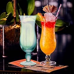Cheardia 6 Pack Hurricane Glass, 14 oz Pina Colada