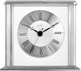 Acctim Hamilton Mantel Clock Quartz Brushed Metal Silver Glass Floating view 5