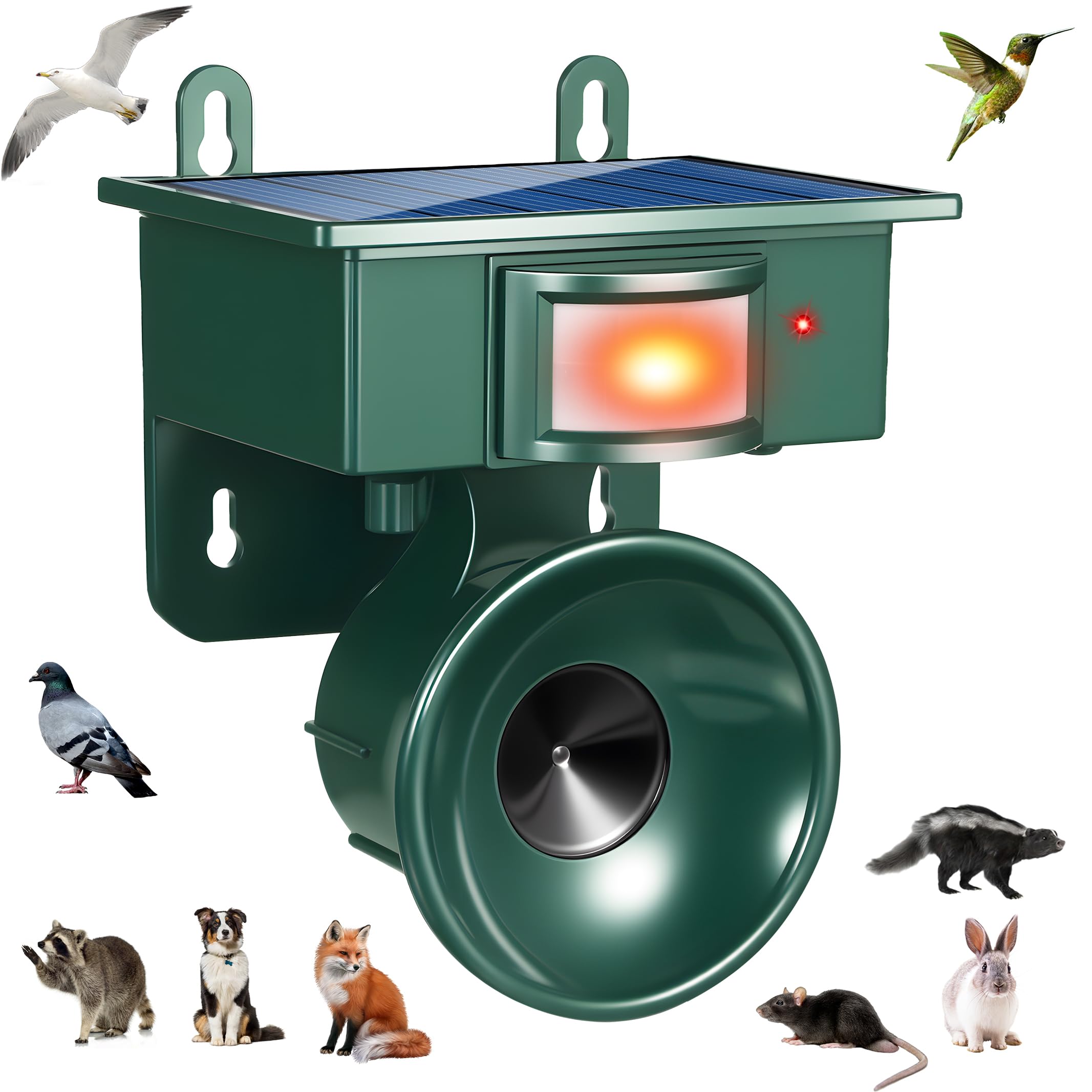 Photo 1 of 2026 Solar Ultrasonic Bird Repeller Outdoor,Woodpecker Deterrent for House,Pigeon Bird Deterrents for Outside Birds Repellent Scare Devices for Balconies Yard Garden Farm Orchard Animal Repellent