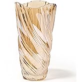 Glass Vase,Elegant Spiral Decorative Centerpiece for Home, Office,Wedding, Stylish Blown Glass Flower Vase