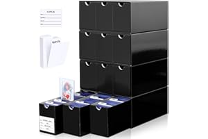 Leyzan Card Storage Box for Toploader, 12 • 600 Count Cardboard Trading Card Organizer Box with Dividers for Sports TCG Mtg, Black