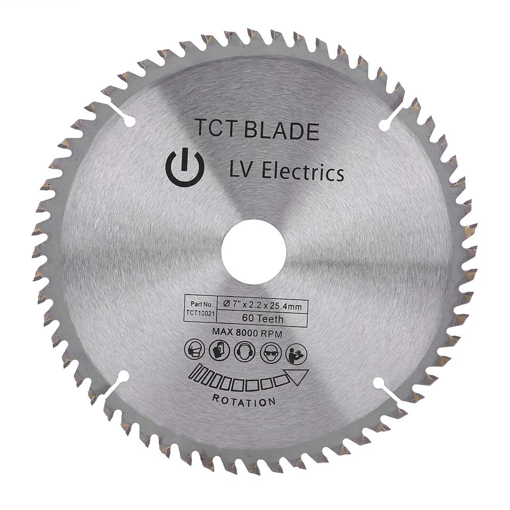 Sharainn Circular Saw Blade, 7” (180mm) 60 Teeth Carbide Carbide for Cutting Steel, Aluminum, Iron, Nonferrous Metal, Wood,Plastic