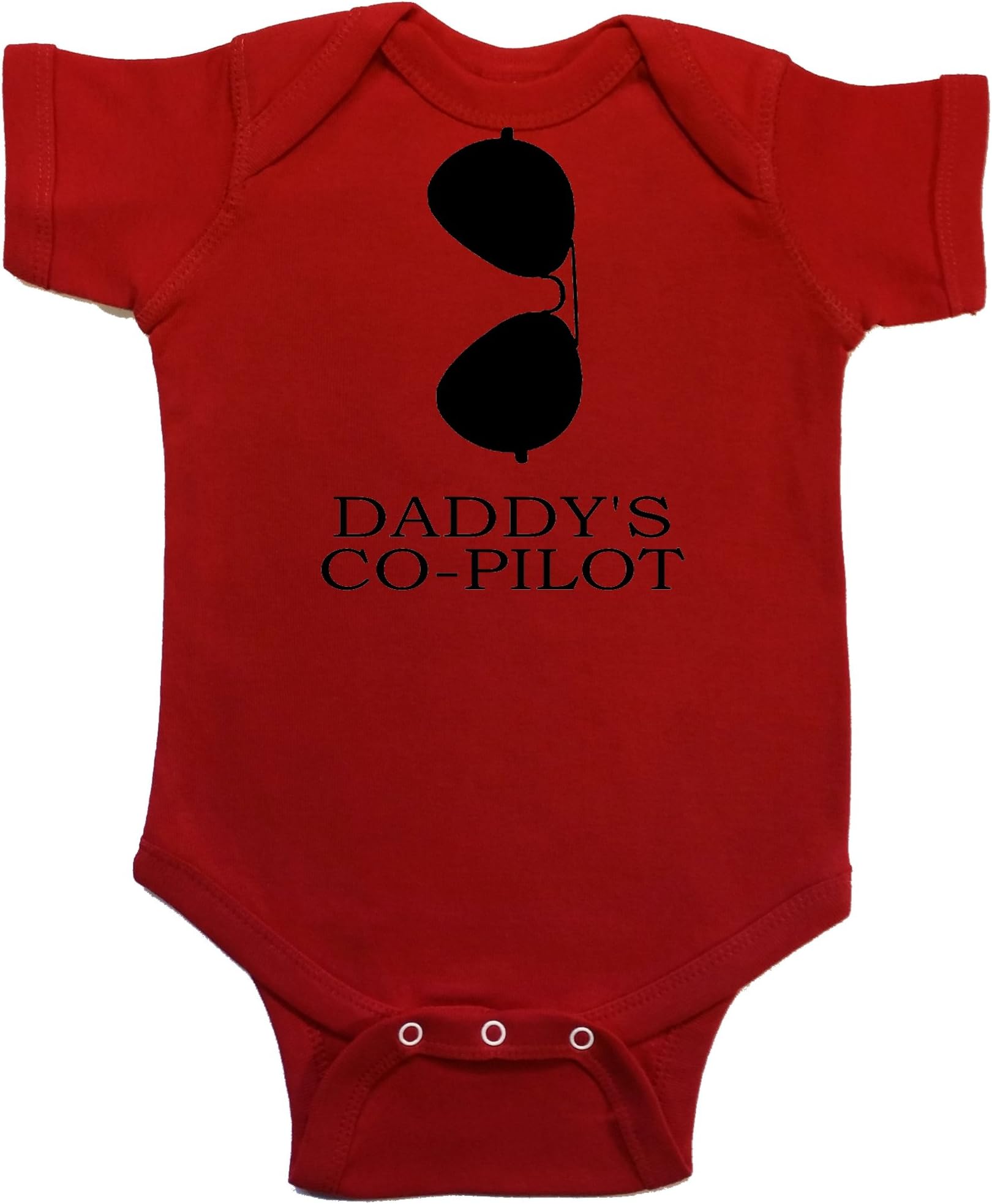OakTees Daddy's CO-Pilot Aviators Baby Bodysuit Black Vinyl
