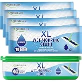 FURCIELOS 40 Count XL Heavy Duty Wet Mopping Cloths Refill Compatible with Swiffer Sweeper XL Mop, Disposable Wet Pads Refill X-Large Size for Multi-Surface Floor Cleaning, Unscented