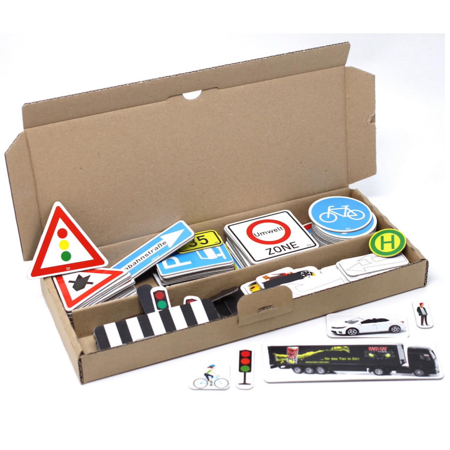 WISSNER aktiv lernen - Extended traffic sign set, 124 magnetic parts made of MAG-Pap ° in a box with instructions