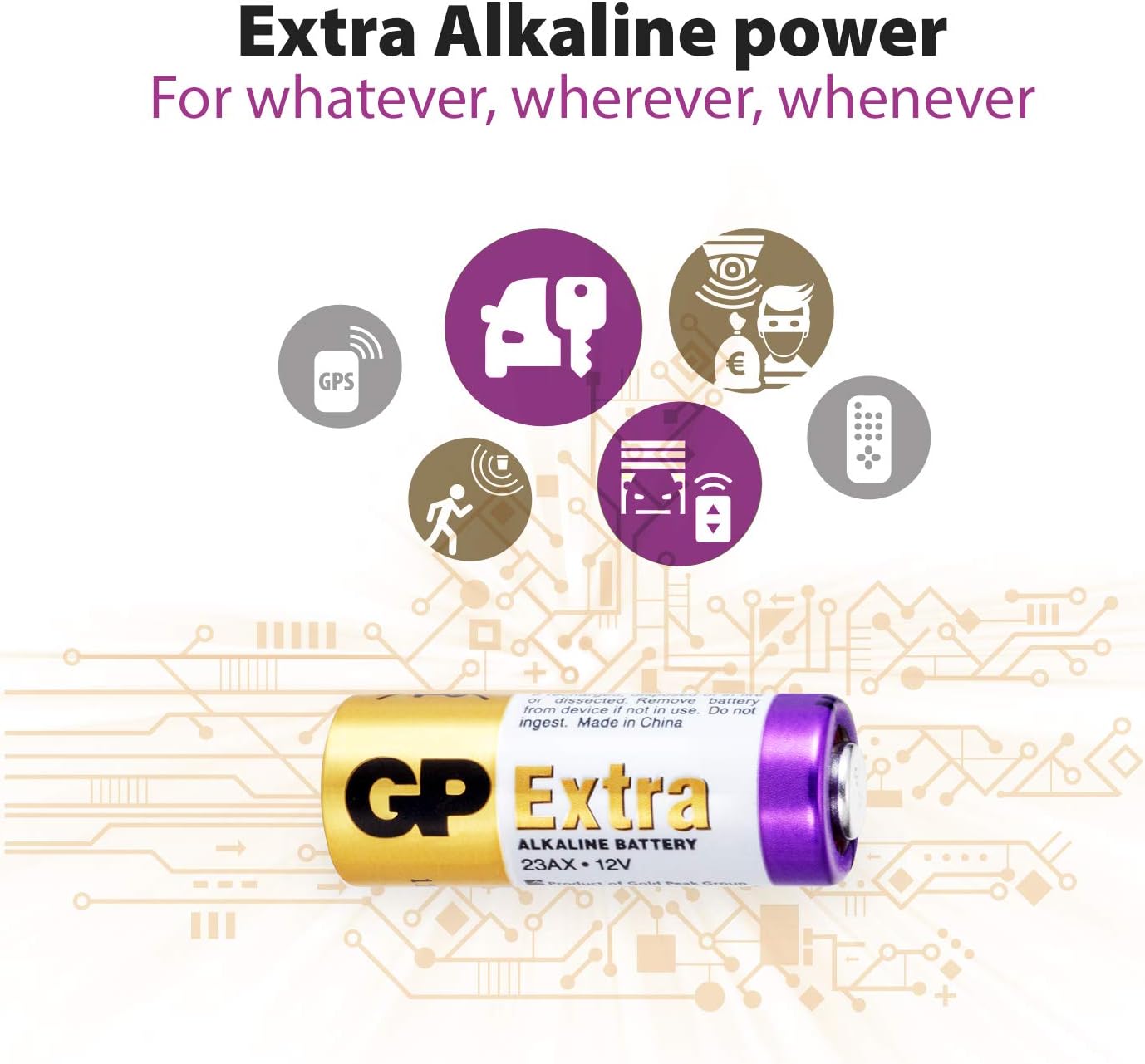 23A X 12v battery Alkaline Batteries Pack of 10 (also known as 23A / 23AE / MN21) batteries 1.5V by GP Batteries Type 23AX 12V Cell Size Extra Alkaline - Image 3