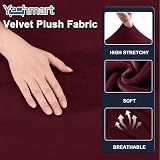 Yeahmart Thick Velvet Sofa Cover 1 Seater Red Premium Stretch Slipcover view 3