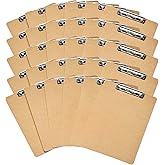 鶹 Basics Hardboard Office Clipboard,Letter Size, 9" x 12.5", 30-Pack, Brown