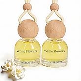 Car Air Freshener Diffuser 2 Pack Hanging Air Freshener Diffuser - White Flower Scent Car Fresheners Long Lasting Vent Clip Automotive Air Fresheners Gifts for Women Birthday, Valentine's Day