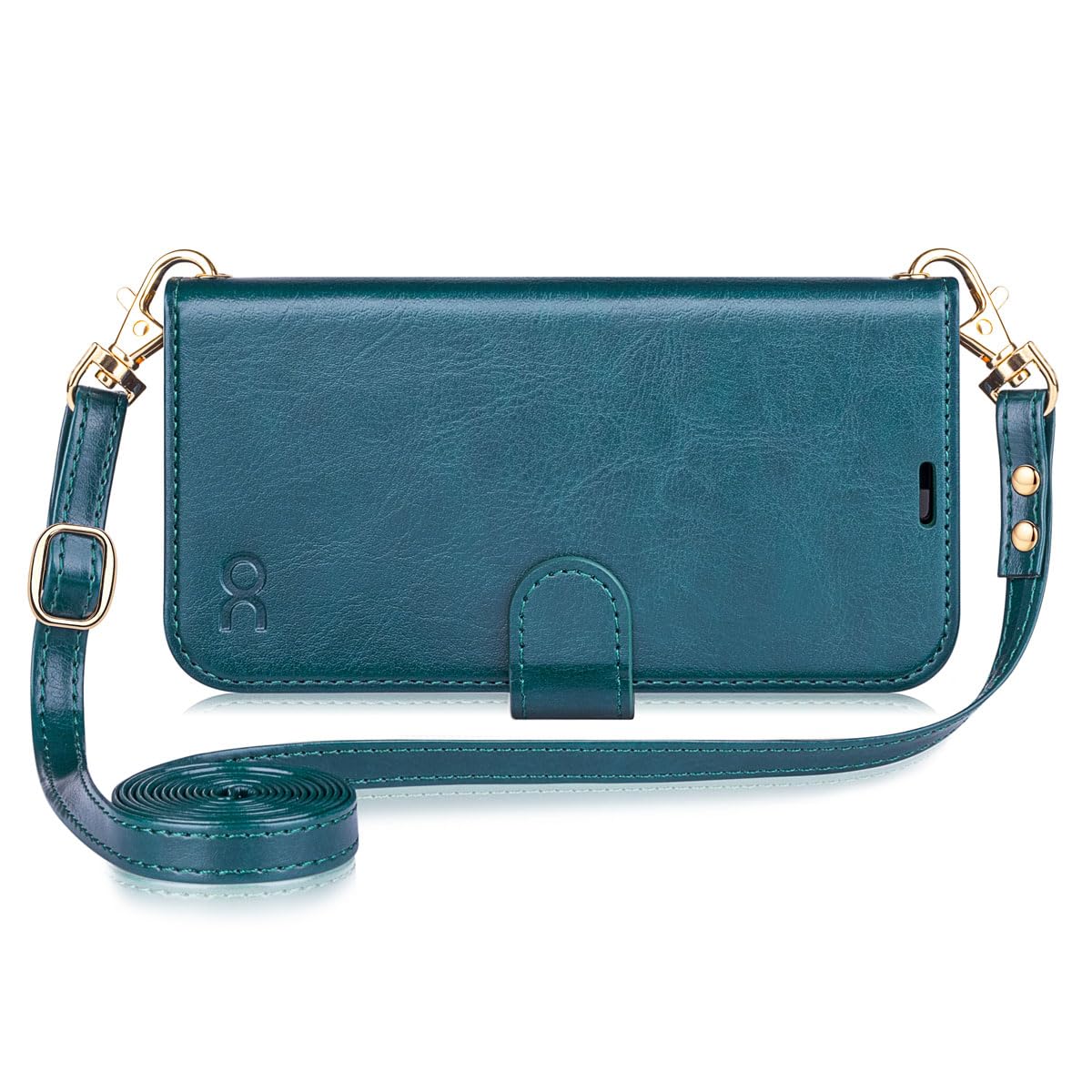OCASE for iPhone 16 Pro Case with Strap, Adjustable and Detachable Crossbody Lanyard PU Leather Wallet Case with RFID Blocking, Card Holders, Kickstand, Shockproof Flip Cover, Peacock Blue