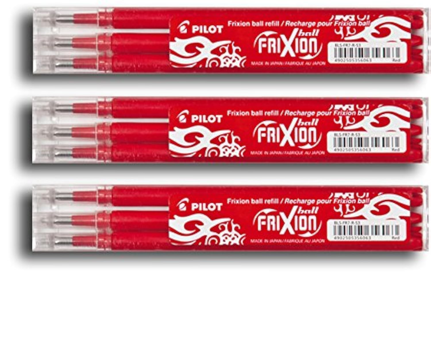 Pilot FriXion Set of 3 Cartridges for Ballpoint Pens, 3 of Each Colour Purple, Pink, Light Blue, 9er Set, rot, 1