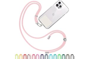 TBOC Mobile Phone Lanyard Strap, Mobile Phone Cord [Light Pink], Universal Neck Strap with Pad [White Ice], Mobile Phone Strap Patch, Carabiner Mobile Phone Lanyard, Lanyard