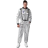 Spooktacular Creations Halloween Astronaut Costume Men, Silver Space Suit Spaceman Jumpsuit Pilot Outfit for Cosplay Parties