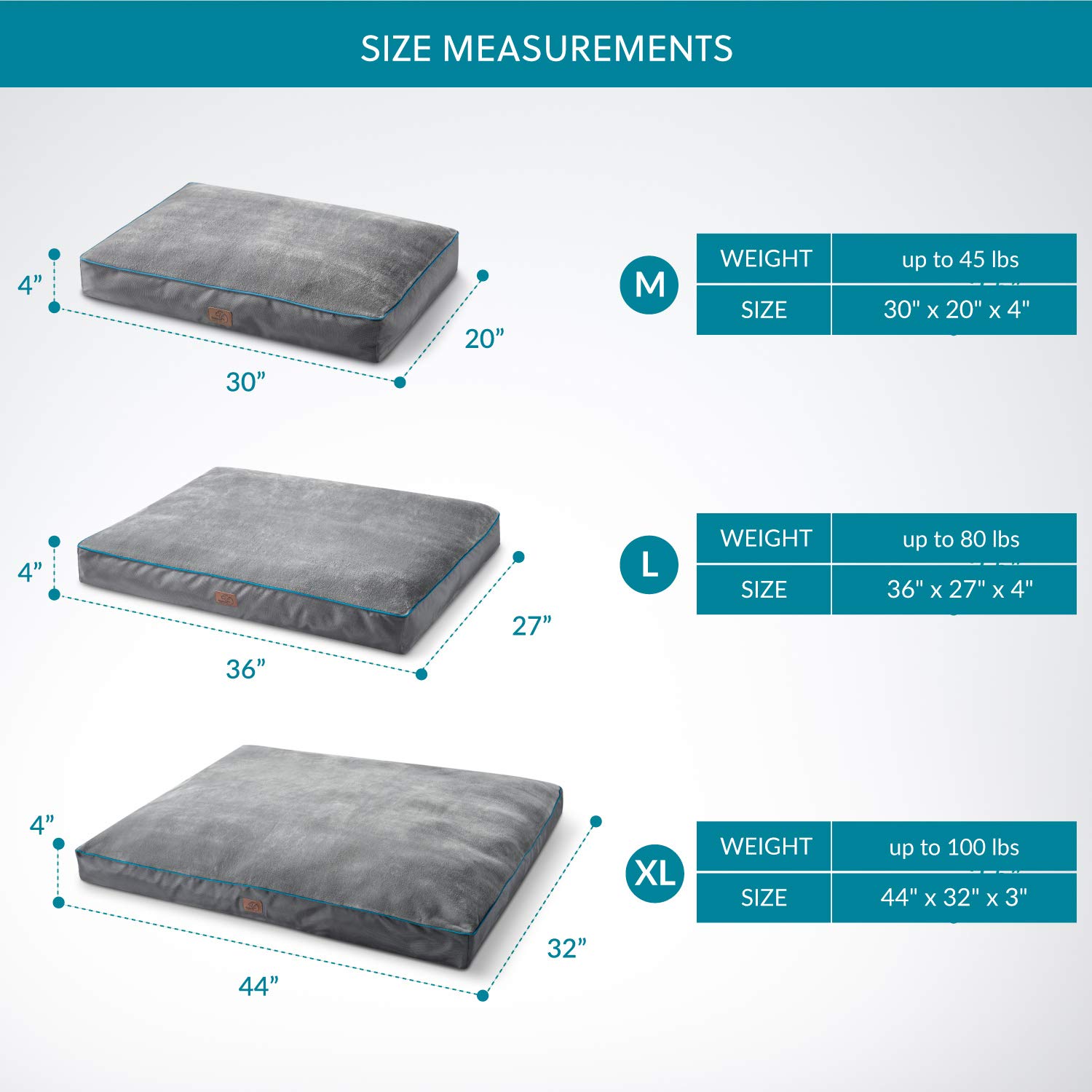 Bedsure Waterproof Dog Pillows for Meidum Dogs Up to 50lbs Medium Dog