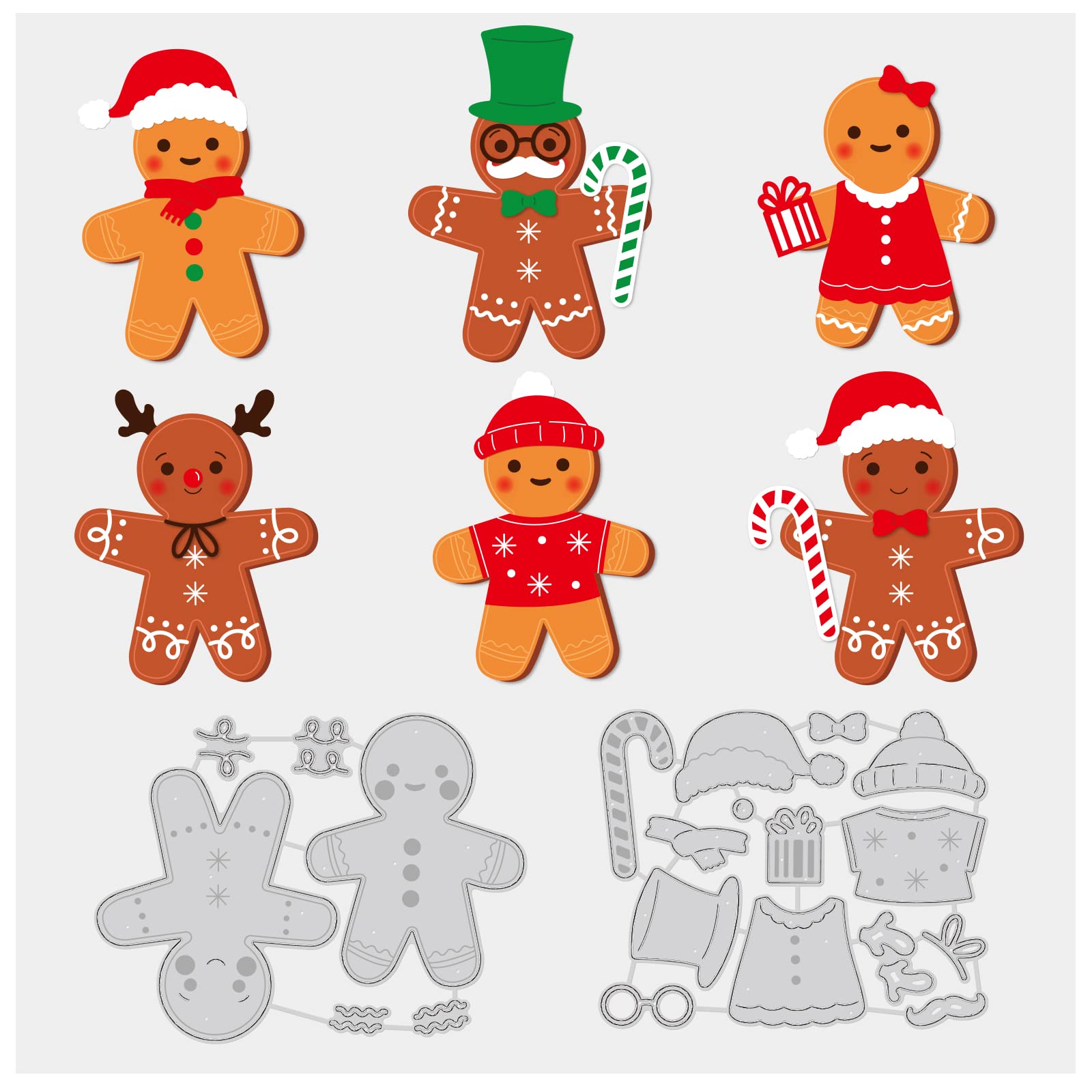 BENECREAT Gingerbread Man Metal Die Cuts, Theme Carbon Steel Die Cut Embossing for Scrapbooking Card Making, Thickness: 8mm