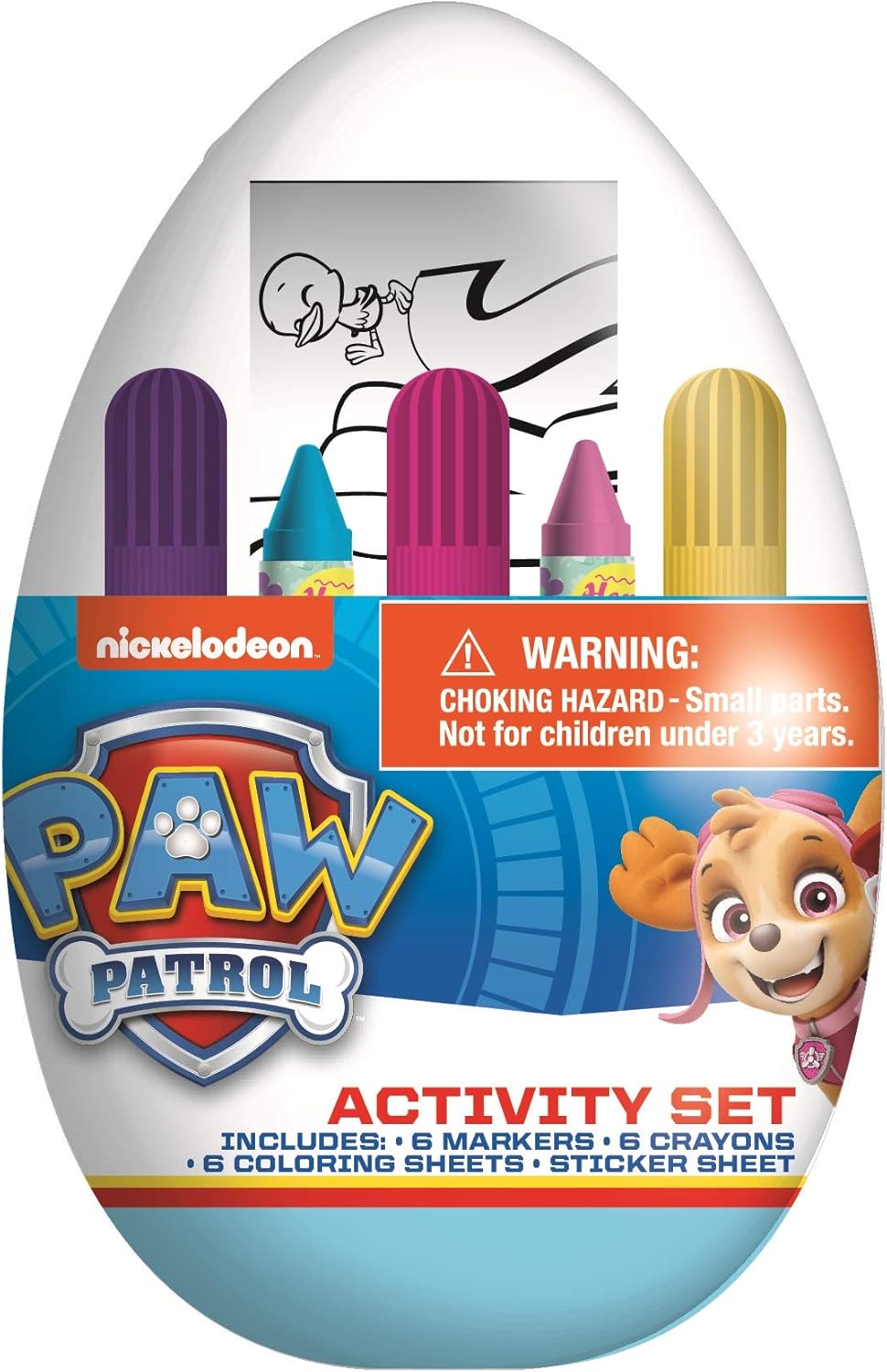 Kids Activity Egg Craft Kit with Coloring Pages, Stickers, Markers, and Crayons (Paw Patrol)