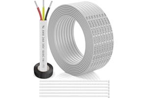 WJRZA 18 Gauge Wire 3 Conductor Electrical Wire 30FT, 18 AWG Flat 3 Wire Cable Tinned Copper/PVC Flexible/Stranded 18/3 Cord for Automotive, LED Lighting, 12V 24V Low Voltage Cable, Marine etc.