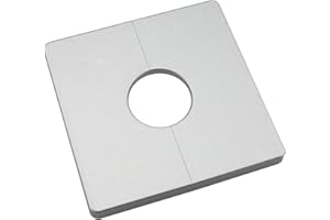JJHXSM 2pcs Wall Split Flange Silver ABS Plastic Square Escutcheon Plates with 28mm Hole Wall-mounted Water Pipe Cover