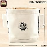 Graintex CB1136 Canvas Nut Bolt Bag 3 Pockets Tool Organizer Storage view 4