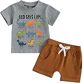 Fernvia Toddler Baby Boy Summer Clothes 6 12 18 24 Months 2T 3T 4T Short Sleeves Shirt Tops & Casual Shorts Outfit Set