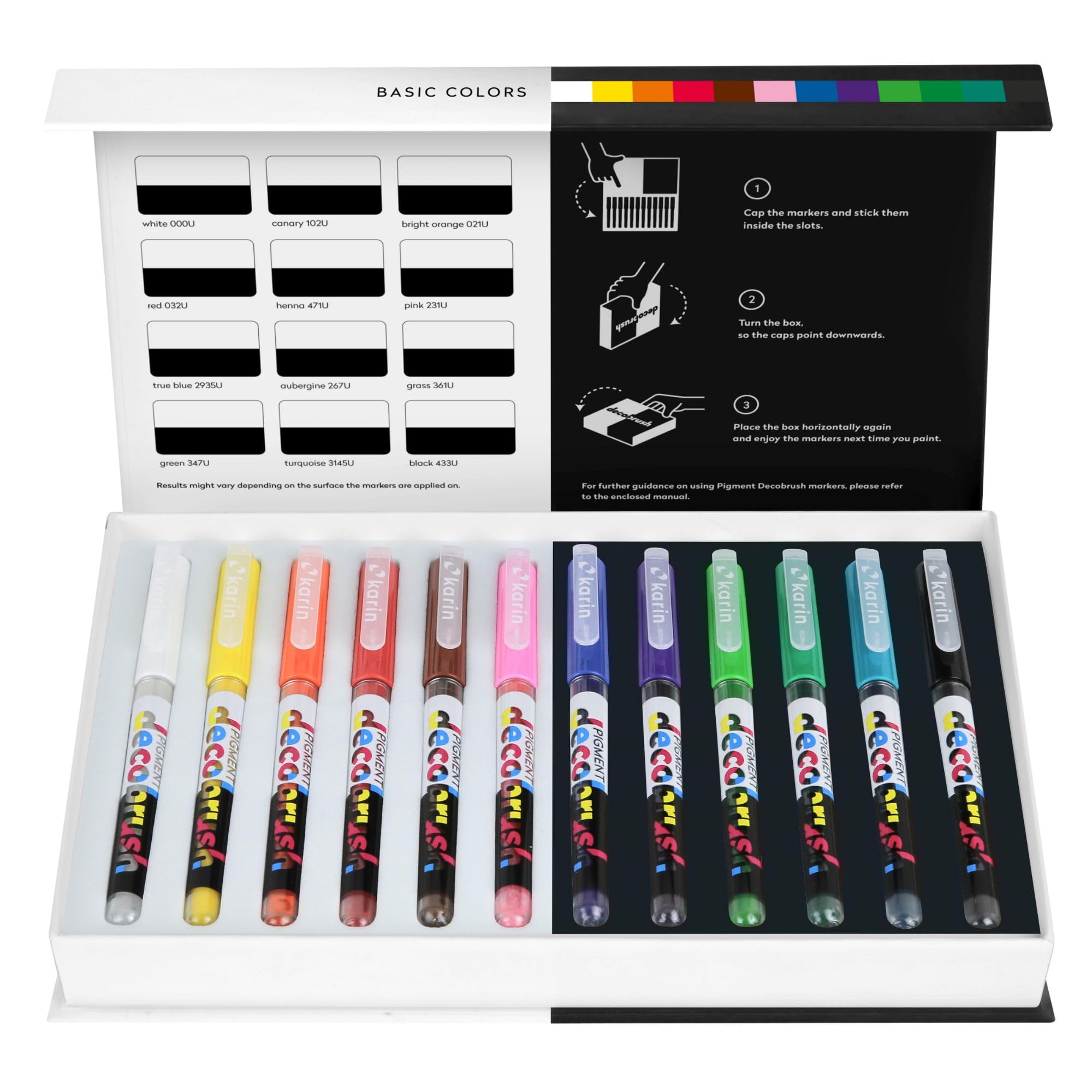 Karin Pigment Decobrush Crafting Brush Marker Pen, Basic, One Size, KAR29C1