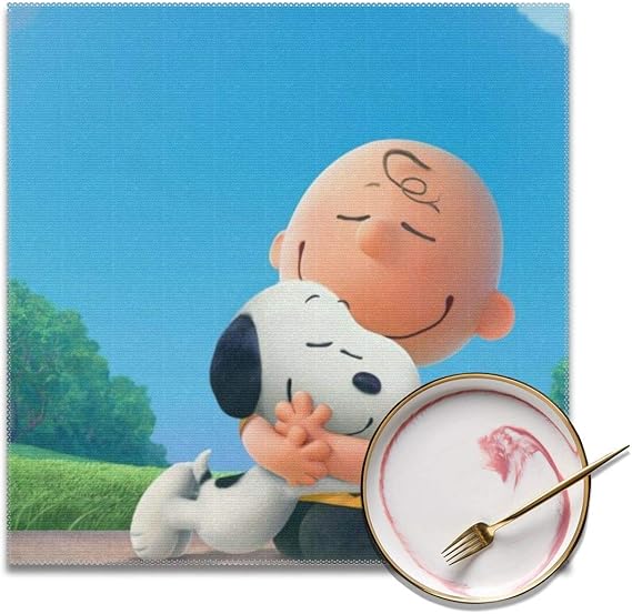 Amazon 壁紙4チャーリーブラウン ランチョンマット 高級感 おしゃれ かわいい 食卓飾り 滑り止め 断熱 お手入れ簡単 コーヒーマット 家庭レストラン用 ４枚セット プレースマット30 30cm ランチョンマット オンライン通販