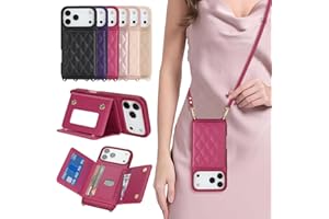 Cavor for iPhone 17 Pro Max Wallet Case with Card Holder for Women, for iPhone 17 Pro Max Case with Strap, Crossbody Lanyard,