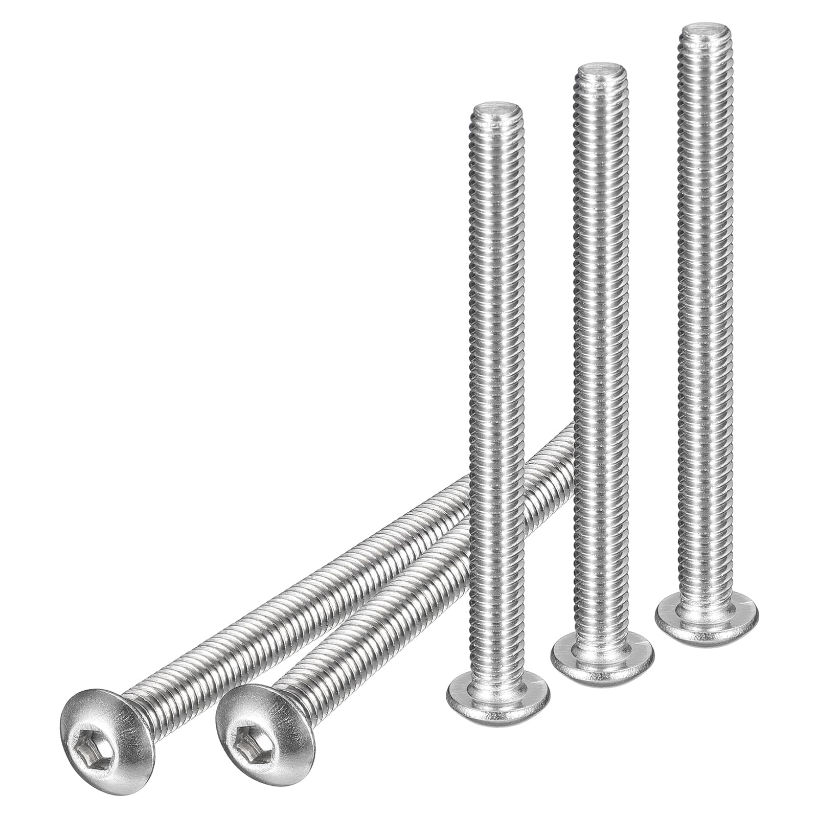 DTGN M4-0.7x45mm Button Head Socket Cap Screws - 50Pack - Good for Machine - 304 Stainless Steel 18/8 - Hex Drive Full Thread Fasteners — image 1