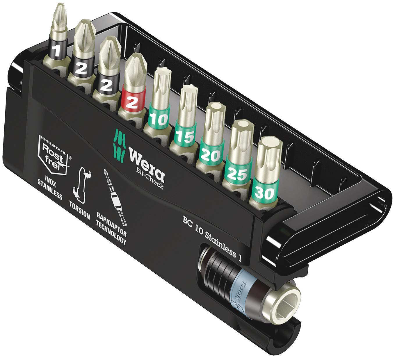 Wera 05071110001 "Stainless Steel 1" Bit-Check - Silver (10-Piece)