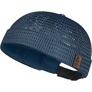 Breathable Brimless Hats for Men Summer Adjustable Cooling Mesh Skull Cap Lightweight No Brim Quick Dry Beanie