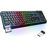 KLIM Chroma Wireless Keyboard – RGB Backlit Gaming, Rechargeable Battery, PC Keyboard, Durable & Water-Resistant, Compatible with PS4, PS5 & Mac - Black