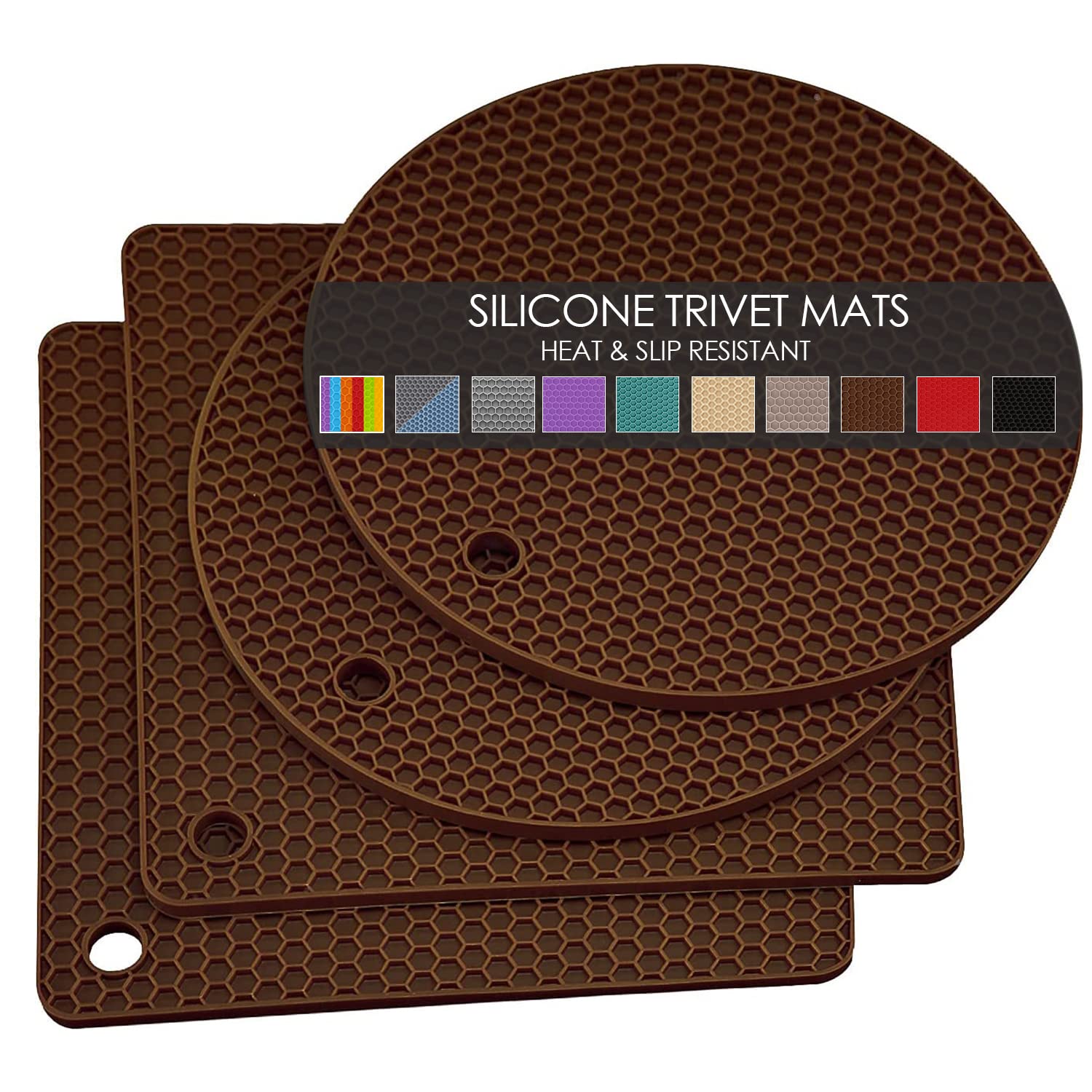 Silicone Trivet Mat, Multi-Purpose & Versatile Trivet Mat Hot Pads for Table & Countertop, Heat Resistant Silicone Trivet Small Trivet Mat for Hot Pots and Hot Pans Coffee Trivet Set of 4