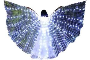 Myohyinwon Light Up Led Isis Wings Belly Dance Carnival Rave Costumes Outfitsfor Women Adults for Christmas Halloween Party