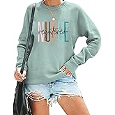 MNLYBABY Registered Nurse Sweatshirt Women Nurse Life Pullover Shirts Nursing Student Gift Crewneck Long Sleeve Tees