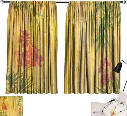 Amazon Com Lakabara Bamboo Blackout Curtains Lotus Flower And