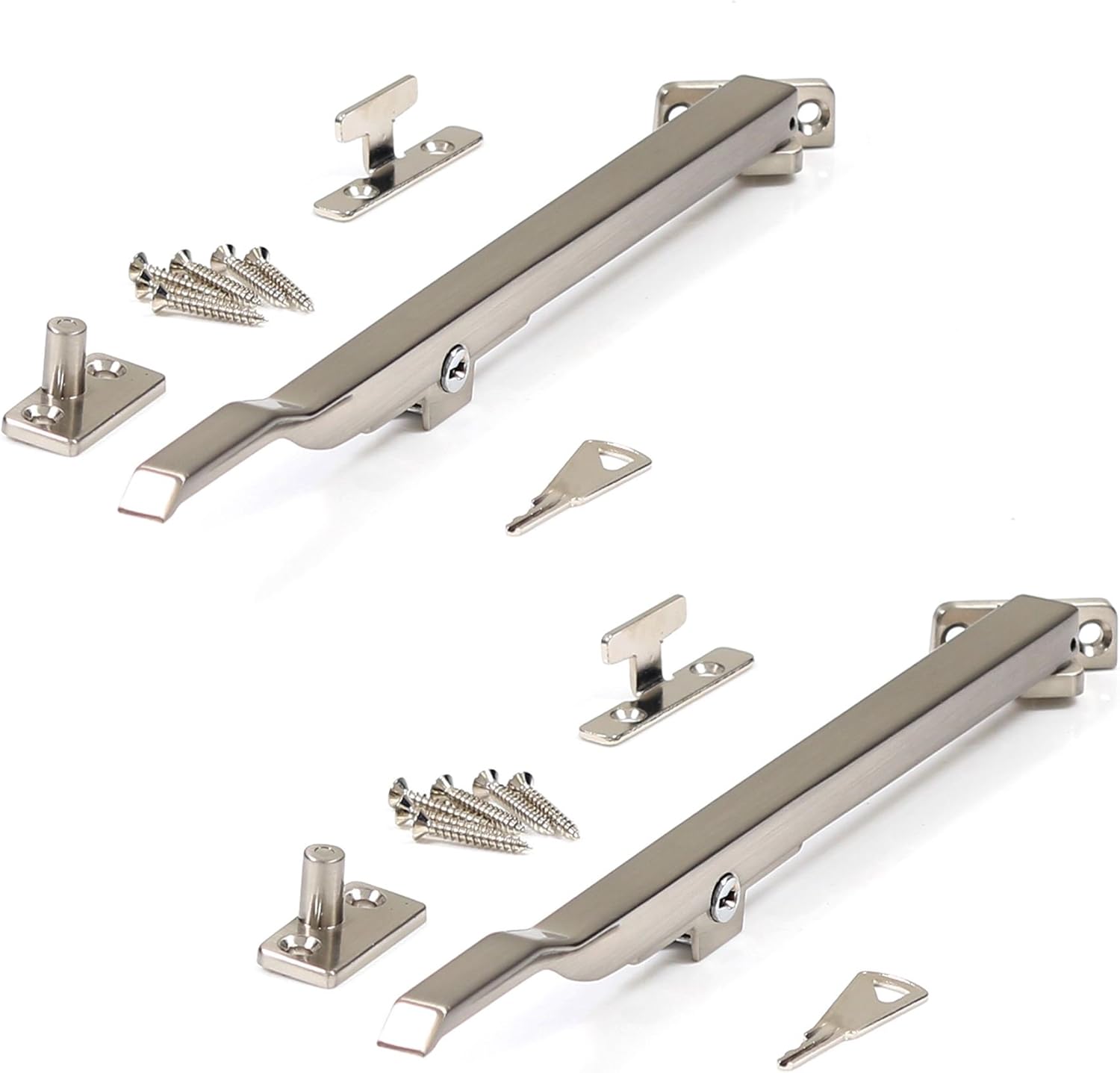 2X 250mm Locking Arm Stays Brushed Nickel Left & Right Opening Window