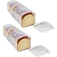 Bread Loaf Plastic Keeper Box Airtight Holder, Set of 2