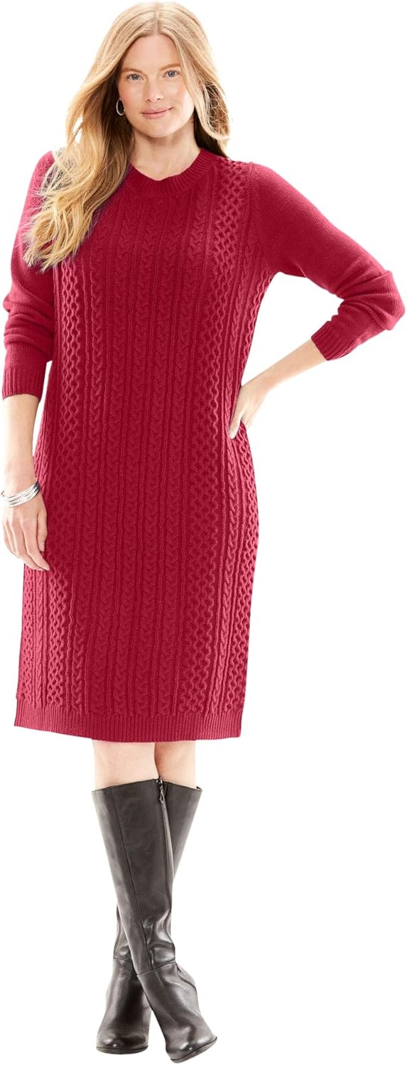 burgundy sweater dress plus size