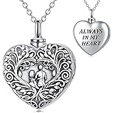 YYB Heart Urn/Photo Locket Necklace for Women Mother Daughter Sisters Son Dad Necklace Memorial Necklace