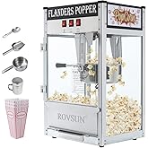 ROVSUN Popcorn Machine Movie Theater Style with 8 Ounce Kettle Makes Up to 32 Cups, Countertop Popcorn Maker Commercial Popco